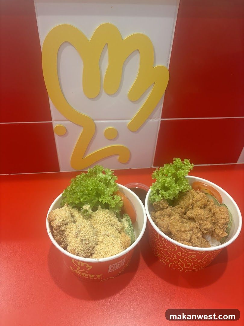 Fried Chicken Bowls with Lettuce