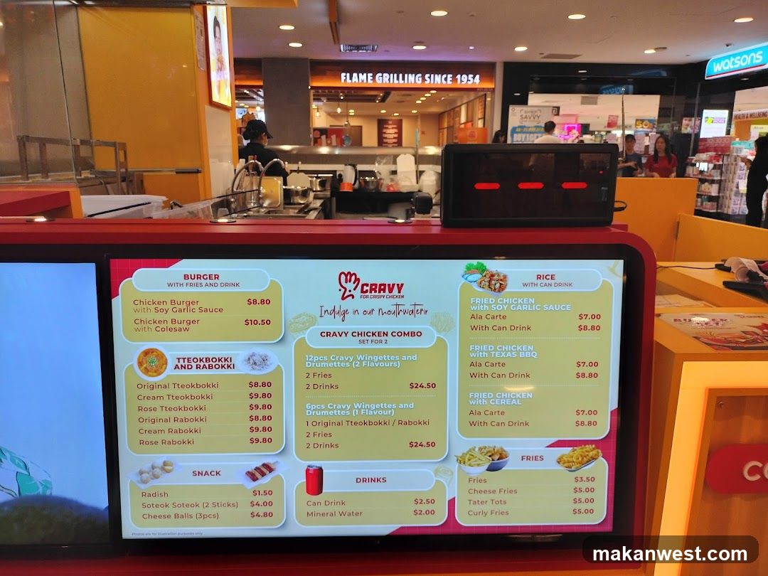 Cravy Fried Chicken Menu Board