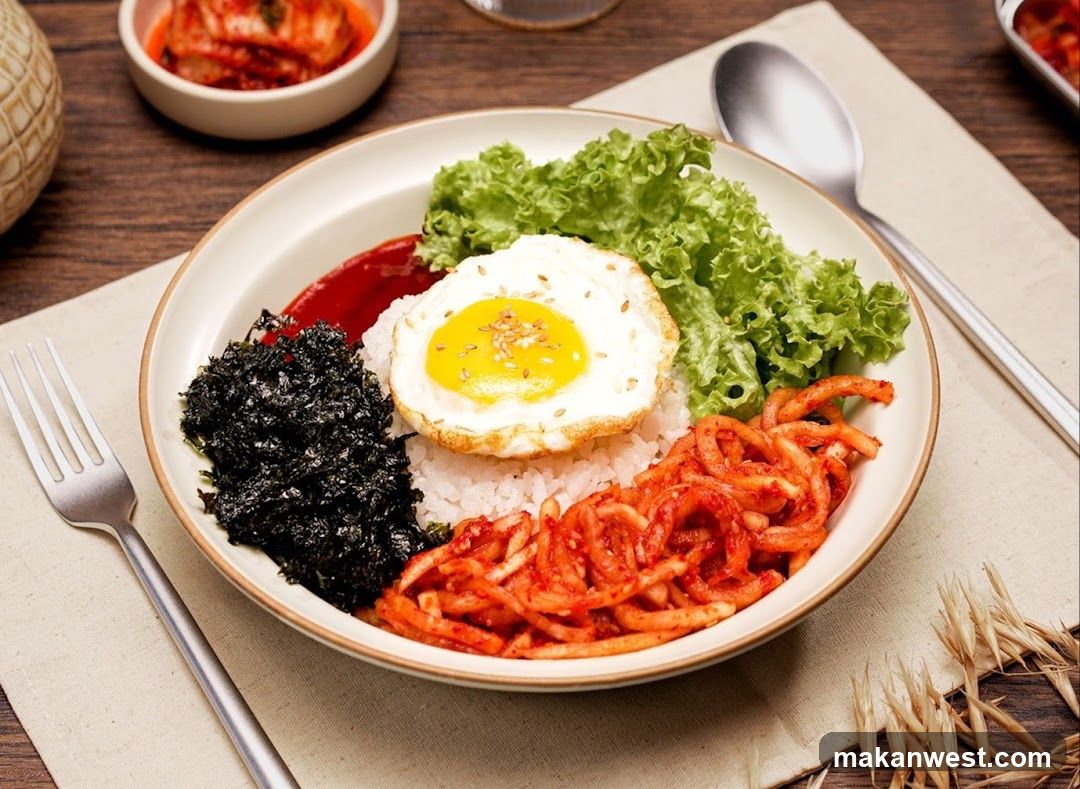 Bibimbap Bowl with Fried Egg and Kimchi