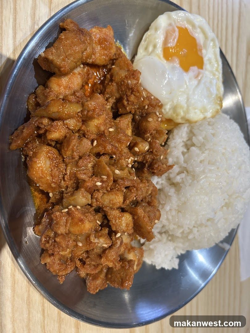 Fried Chicken Rice Bowl with Fried Egg