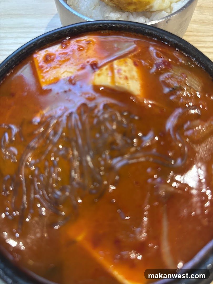 Spicy Tofu Stew with Glass Noodles