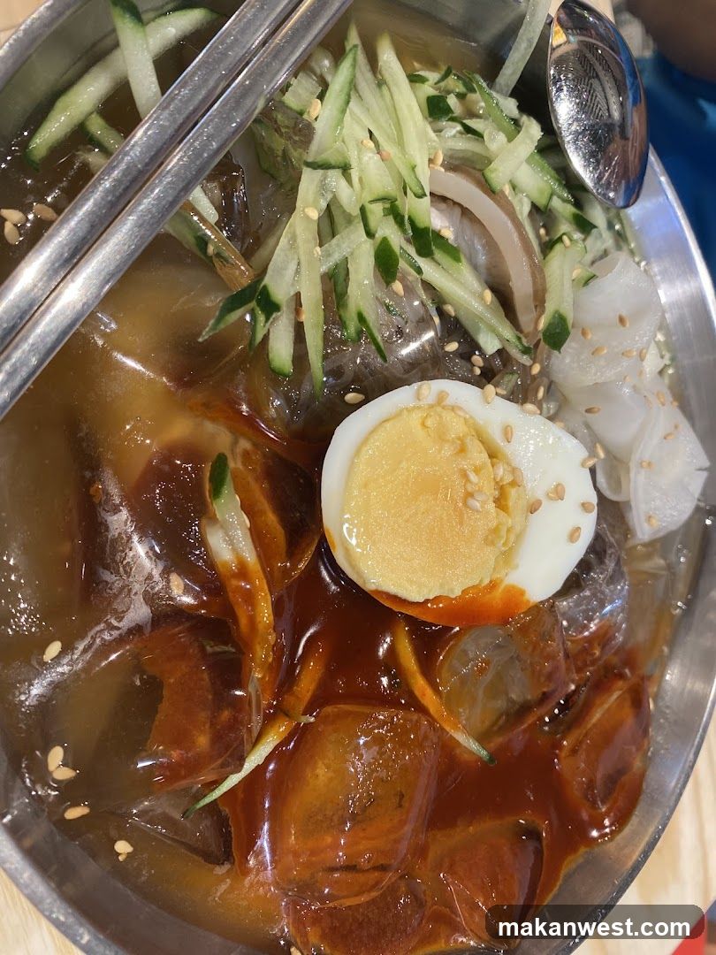 Bowl of Cold Noodles with Egg and Cucumber