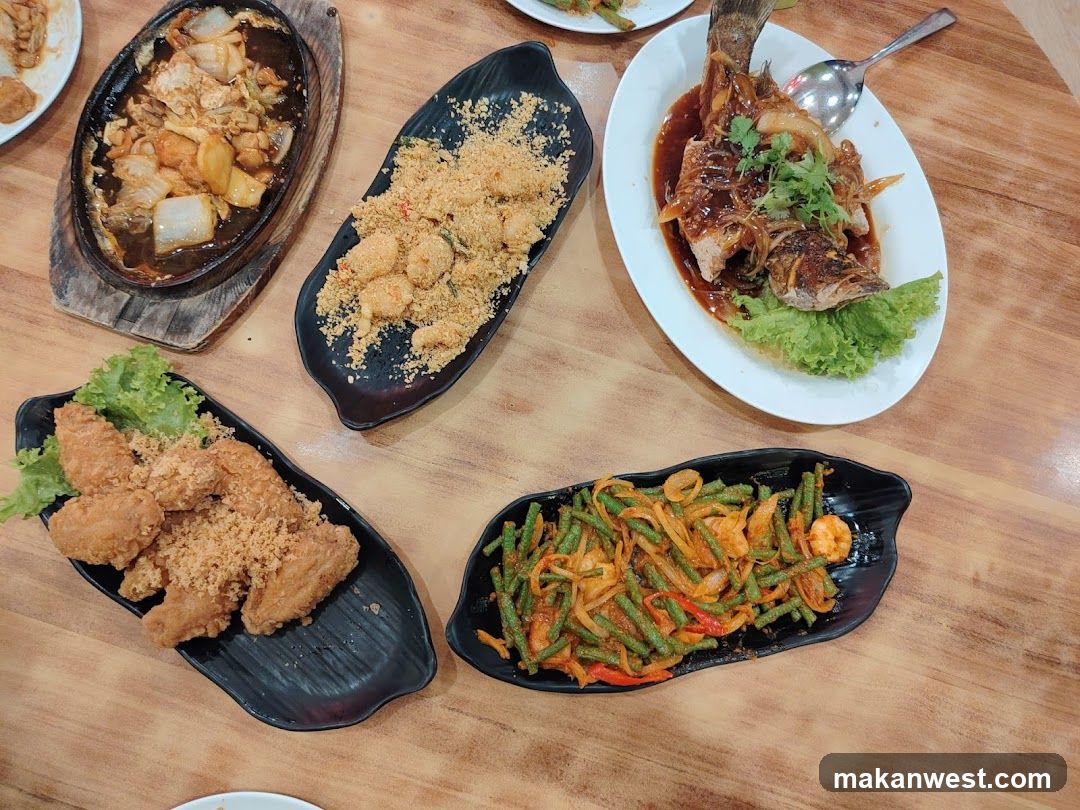 Dining Table with Various Dishes