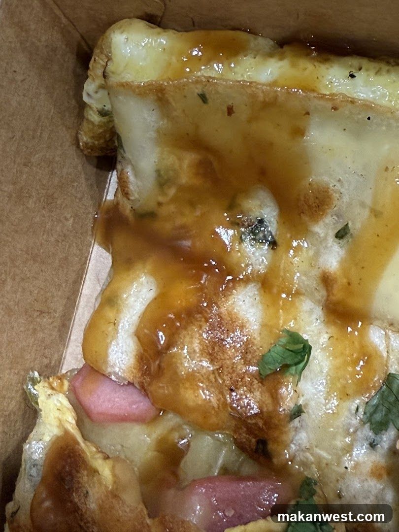 Cheesy Breakfast Pizza with Ham and Sauce