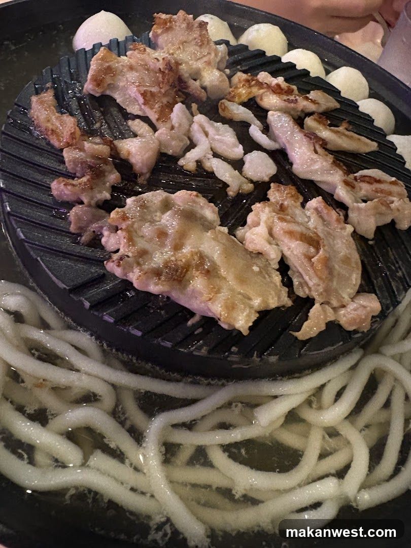 Grilled Meat and Noodles