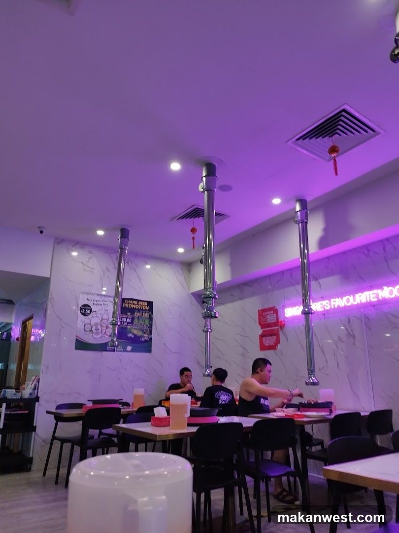 Restaurant Interior with Purple Lighting