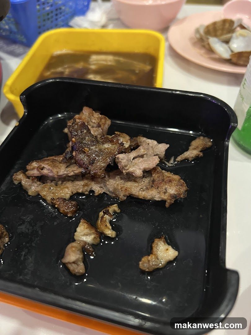 Grilled Meat on Black Tray
