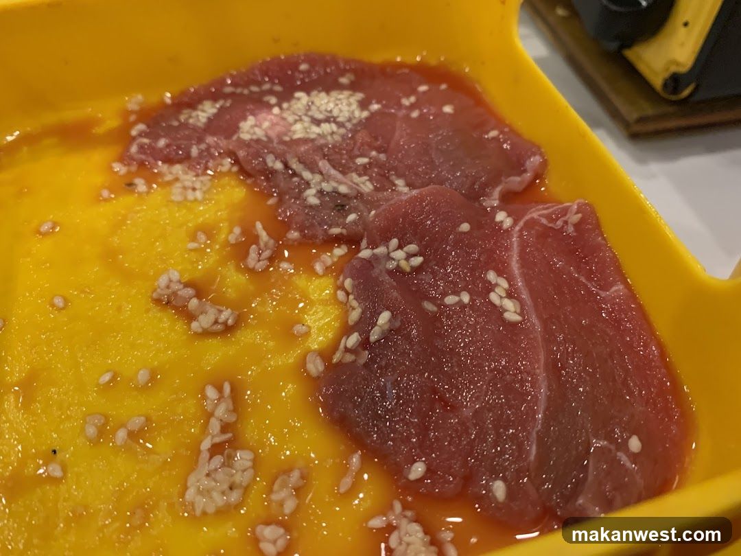Raw Meat in Yellow Dish