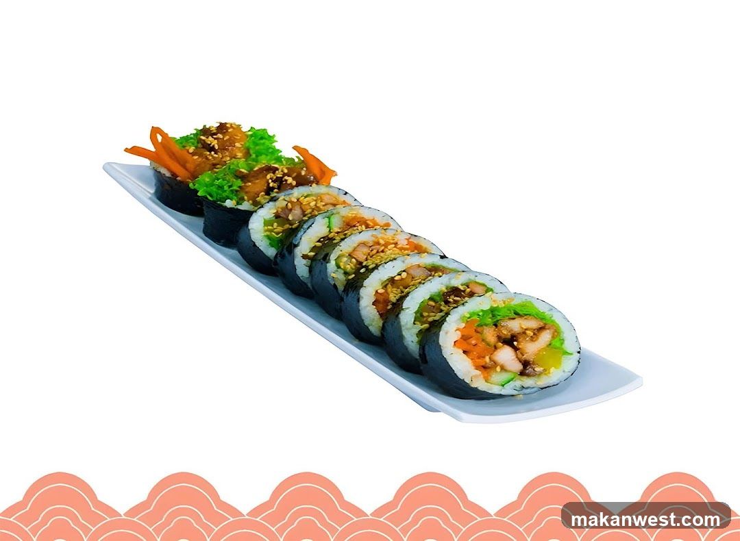 Sushi Rolls on a Plate