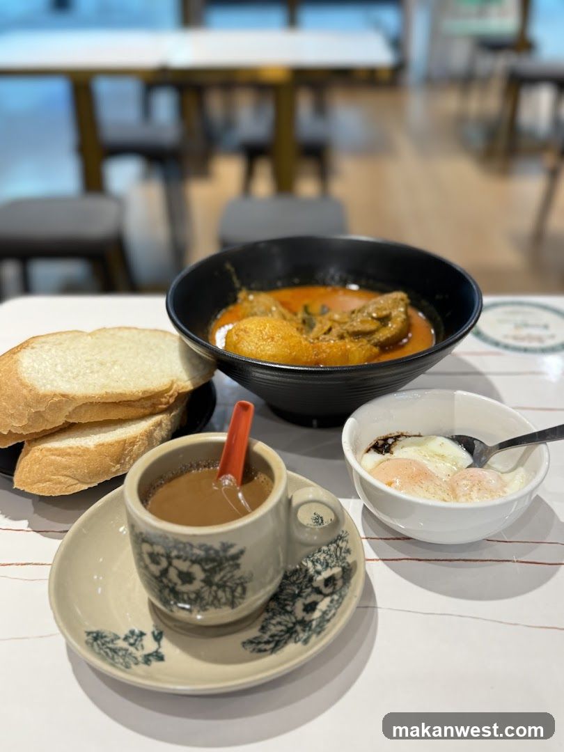 Breakfast Meal with Curry and Coffee