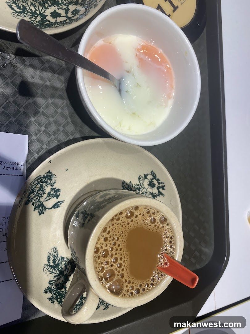 Breakfast Tray with Kopi and Egg