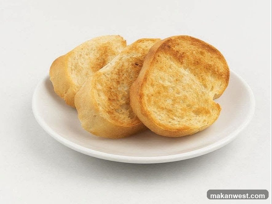 Toasted Bread Slices on a Plate