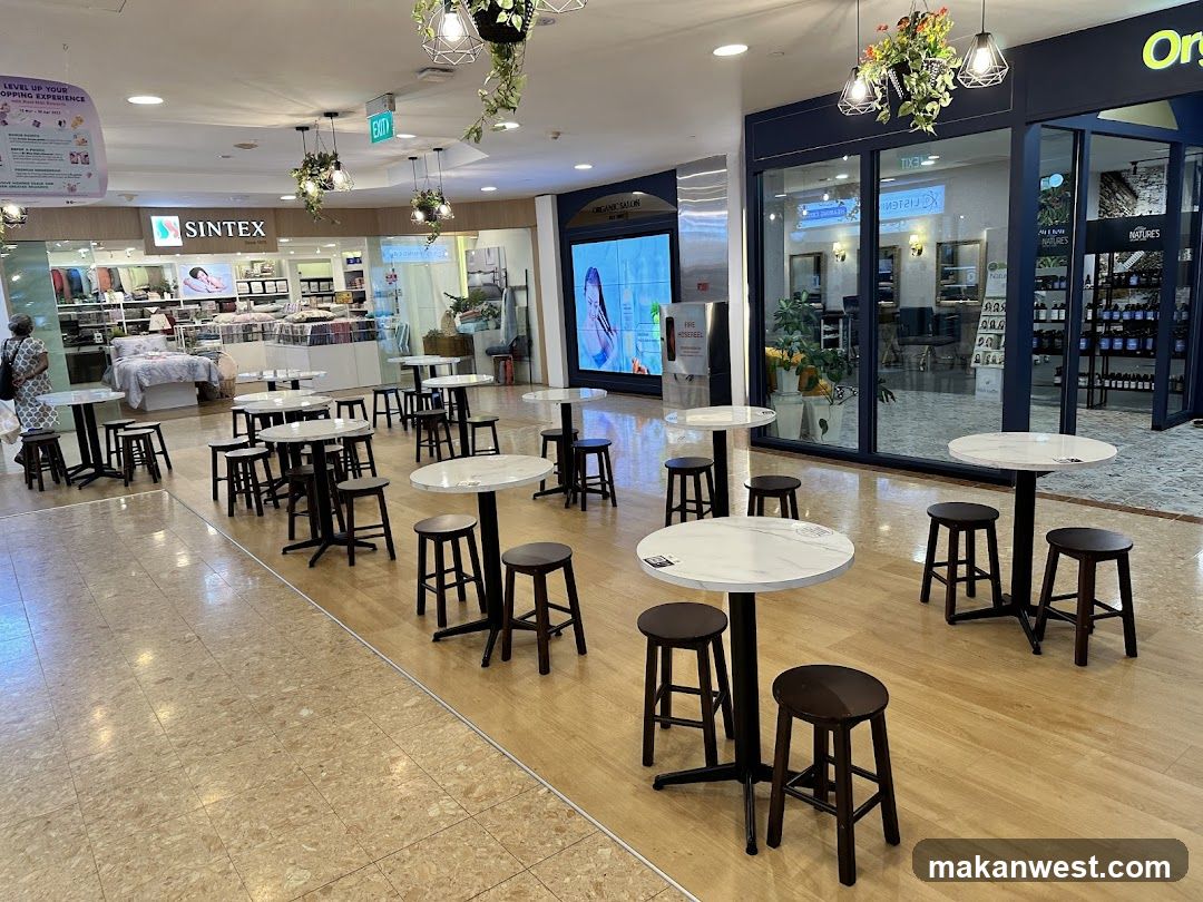 Shopping Mall Interior with Seating Area