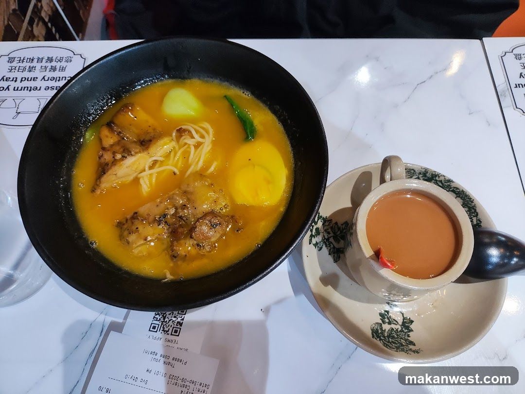 Ramen and Kopi in a cafe
