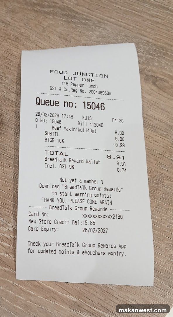 Food Receipt