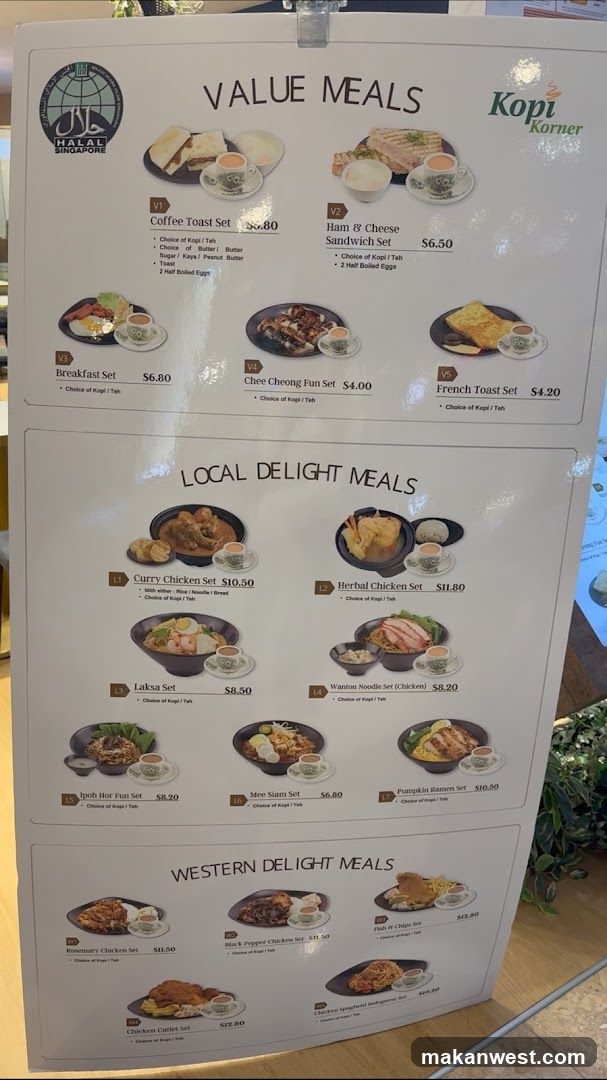 Kopi Korner Menu Board