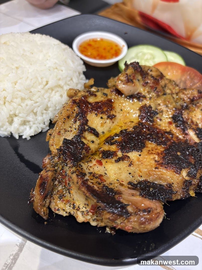 Grilled Chicken with Rice and Cucumber