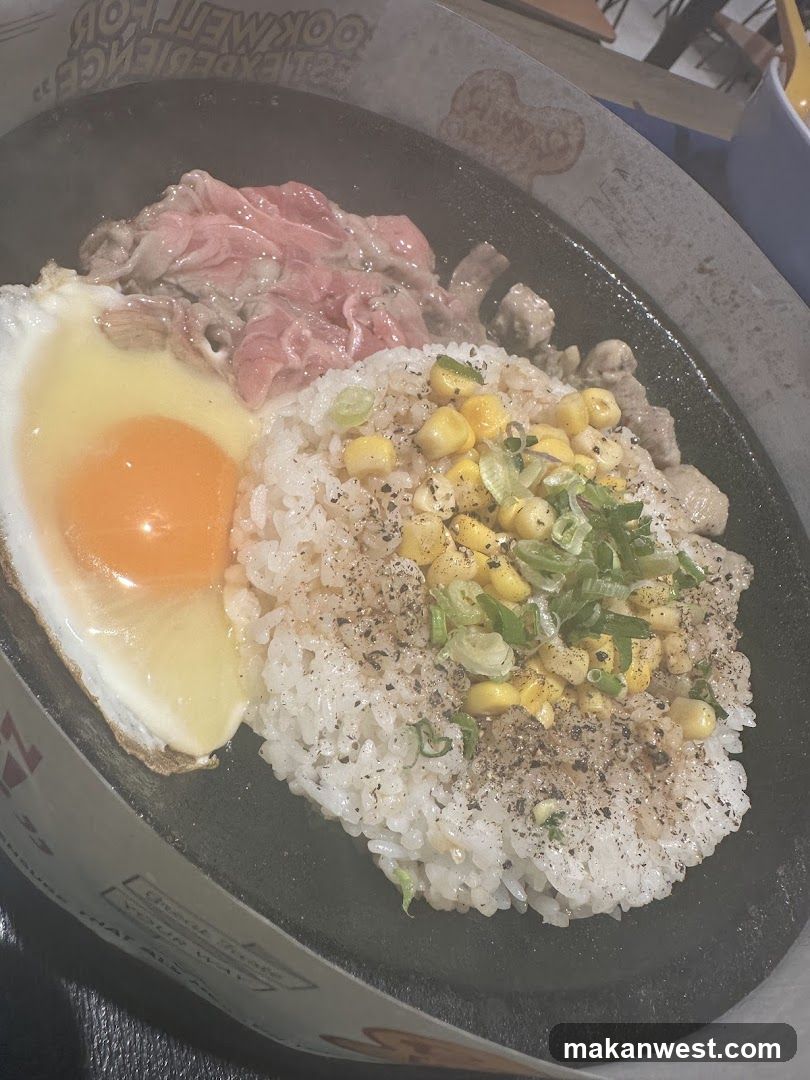 Sizzling Rice Bowl with Egg and Corn