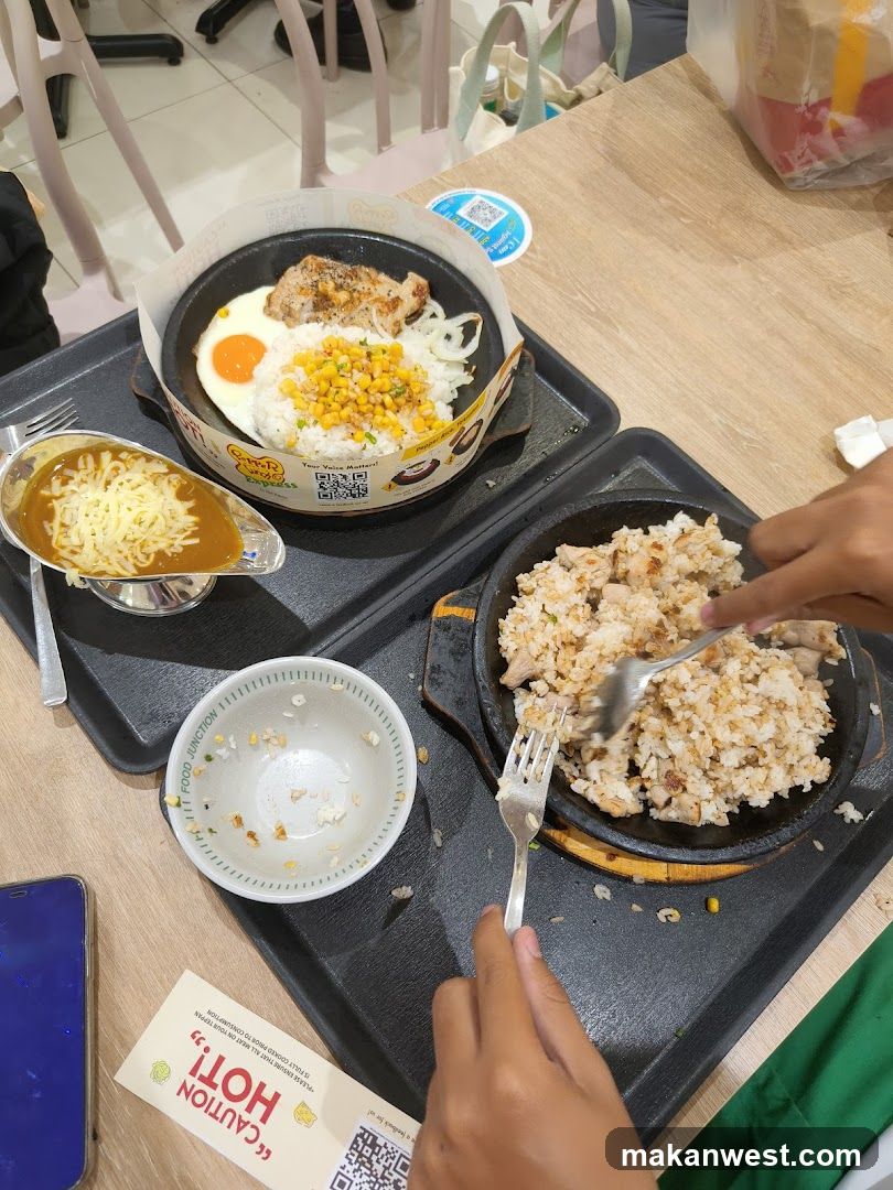 Sizzling Rice and Fried Egg Meal