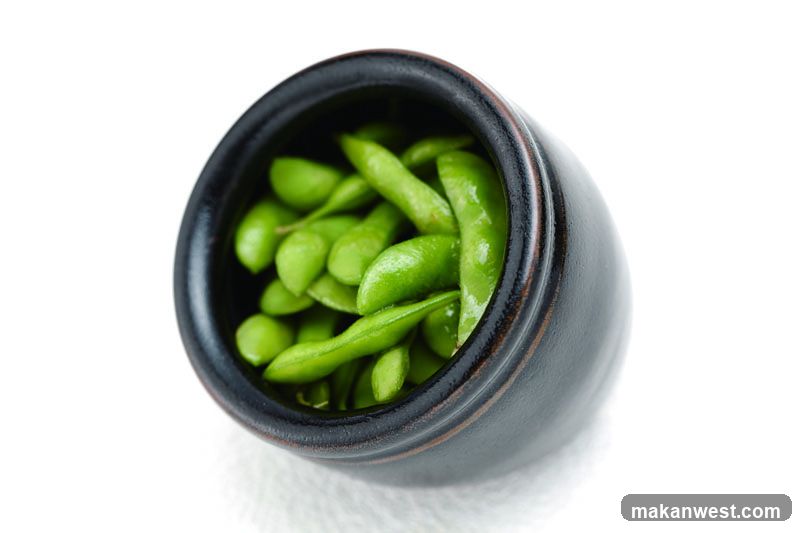 Edamame in a ceramic bowl