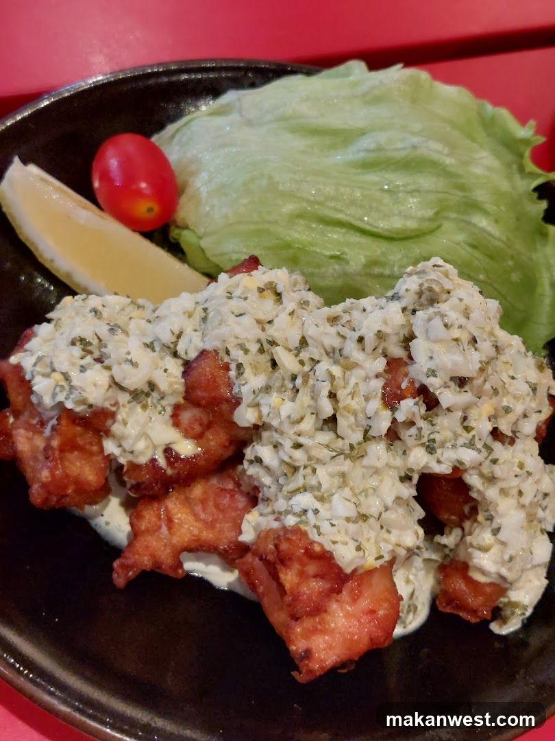 Fried Chicken with Coleslaw and Salad