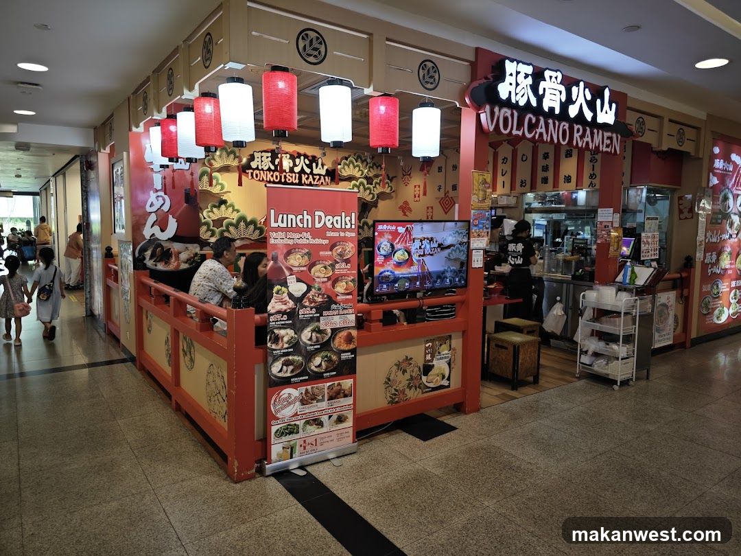 Ramen Shop Interior with Lunch Deals Display