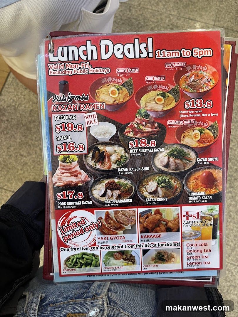 Lunch Deals Menu
