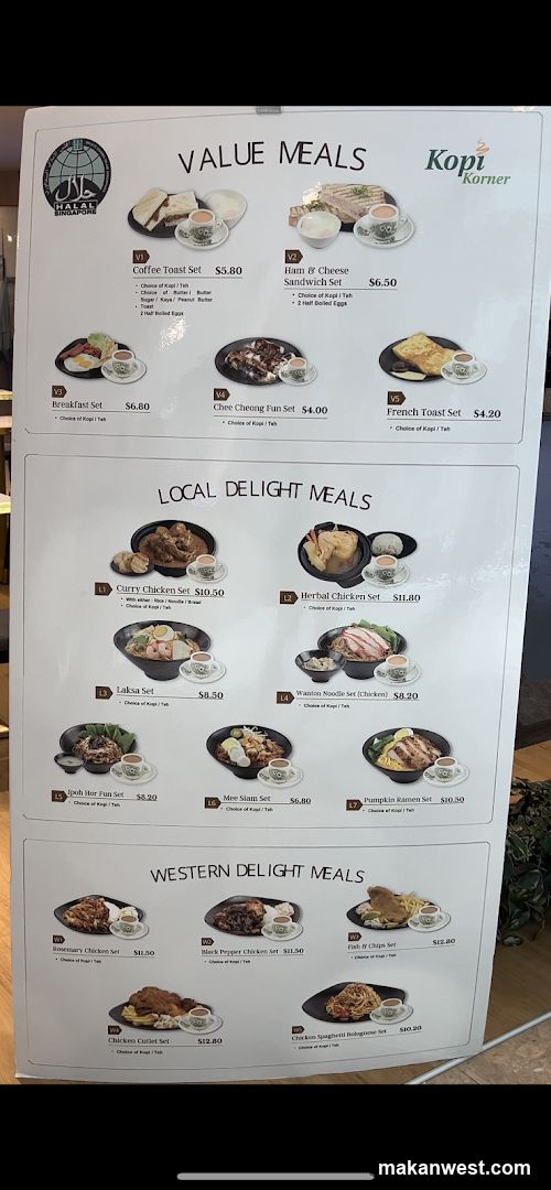 Kopi Korner Menu Board