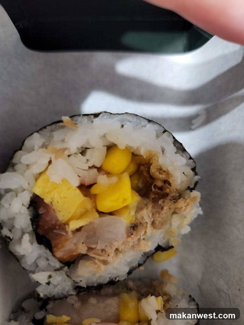 Sushi Roll with Corn and Egg