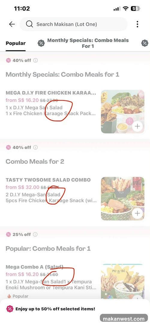 Food App Menu Screen