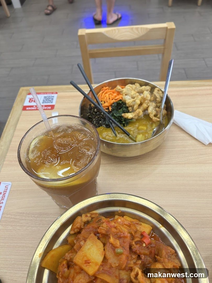 Korean-style meal at a casual restaurant