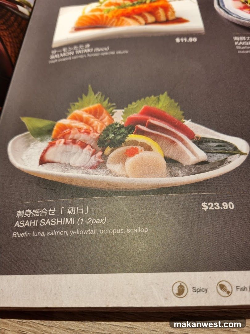 Sashimi Menu Page