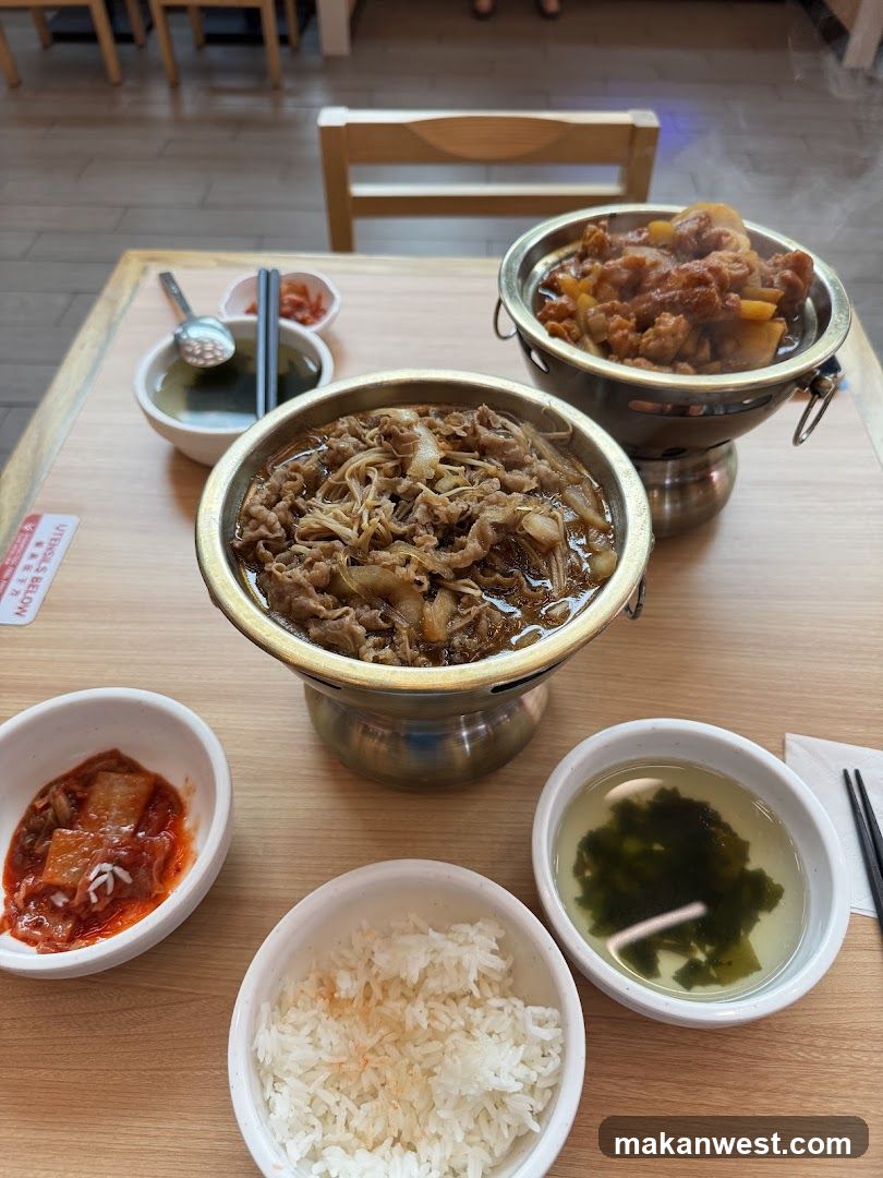 Korean-style hot pot meal