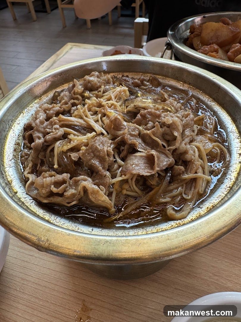Hot Pot Dish with Noodles and Meat