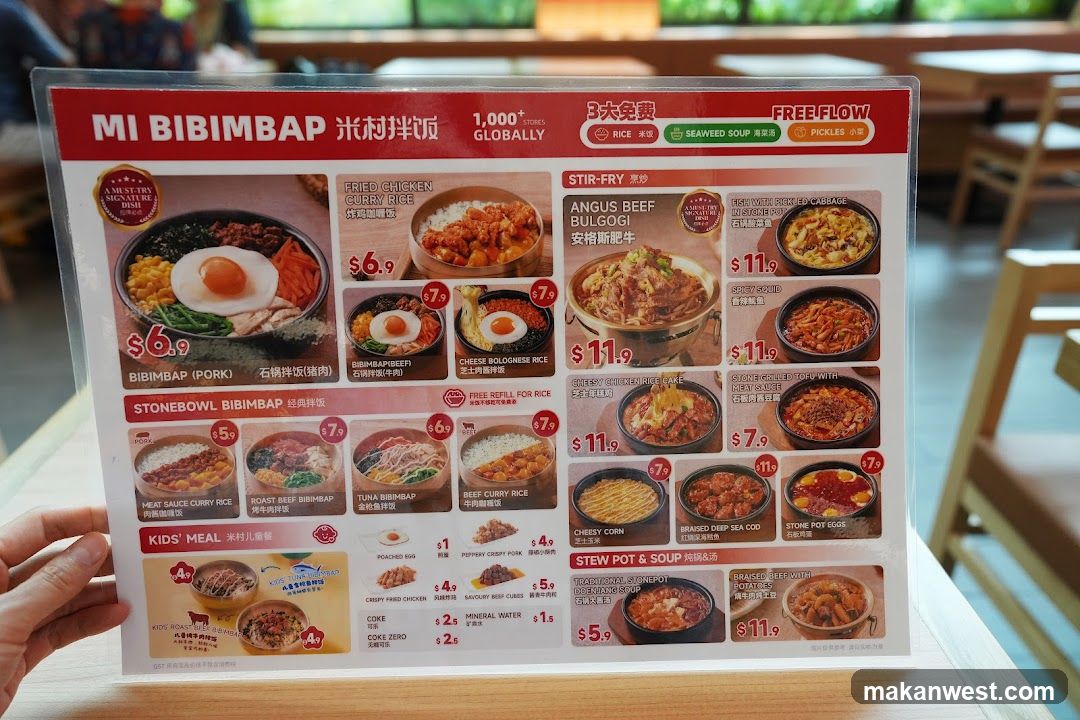 MI BIBIMBAP Menu Board