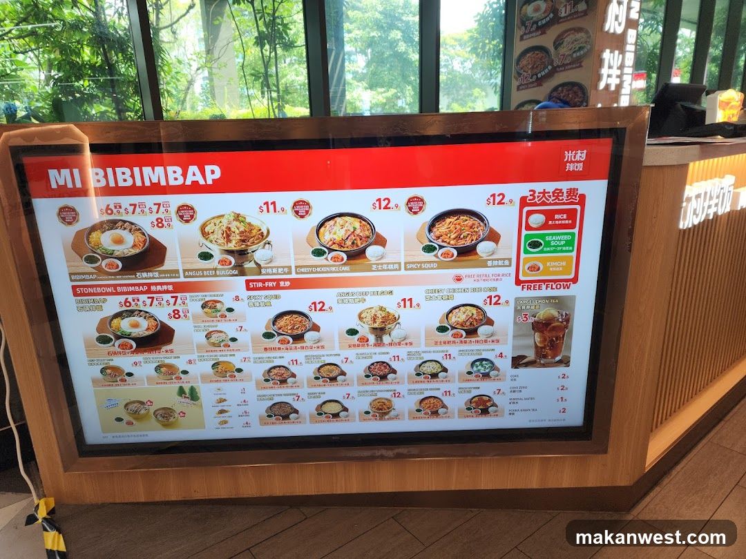 Mi Bibimbap Menu Board