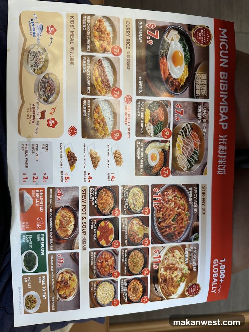 MICUN BIBIMBAP Menu