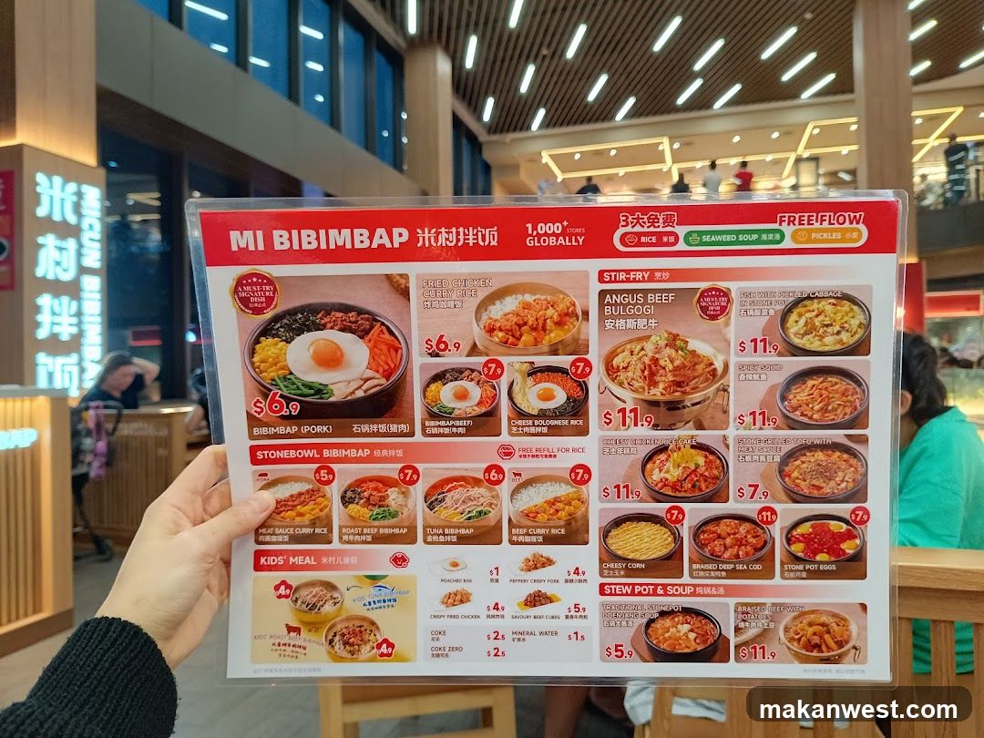 MI BIBIMBAP Menu Board