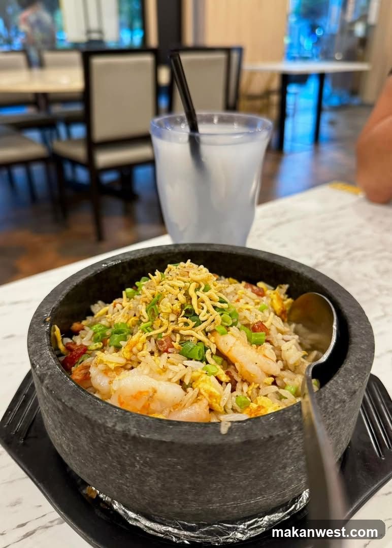 Shrimp Fried Rice in Stone Bowl
