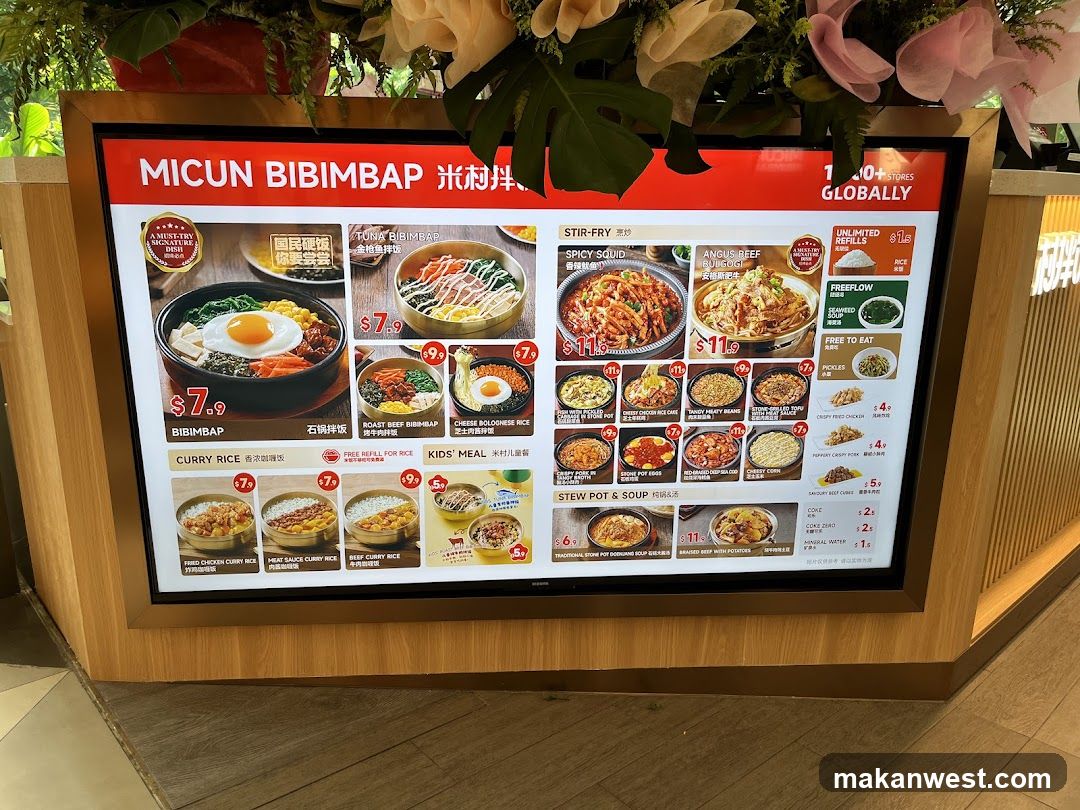 MICUN BIBIMBAP Menu Board