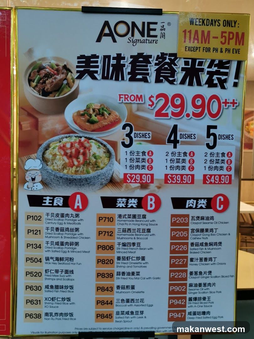 AONE Signature Menu Board