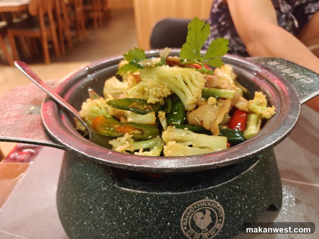 Stir-fried Vegetable Dish in Metal Pot