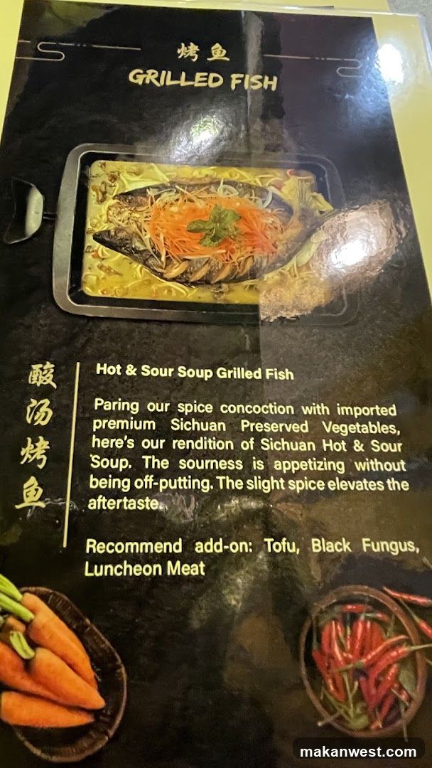 Grilled Fish Menu Page