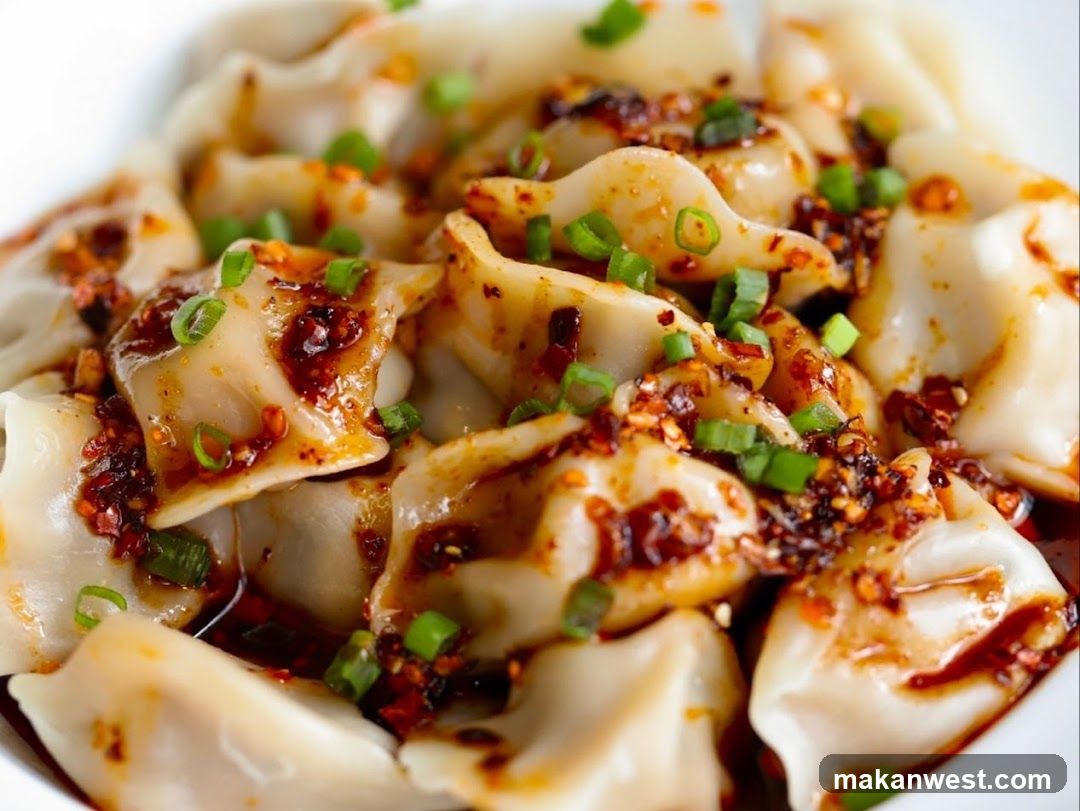 Spicy Dumplings with Chili Oil and Scallions