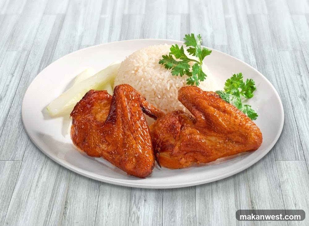 Roasted Chicken Wings with Rice and Pickles