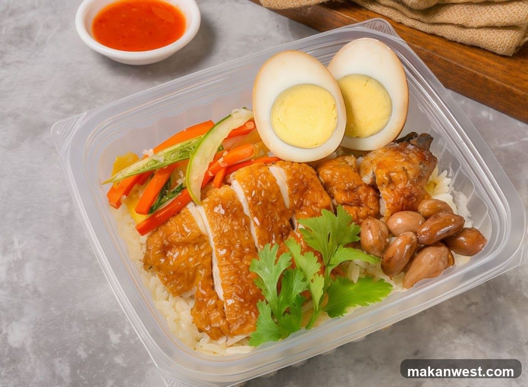 Chicken Rice Bowl with Boiled Egg and Vegetables