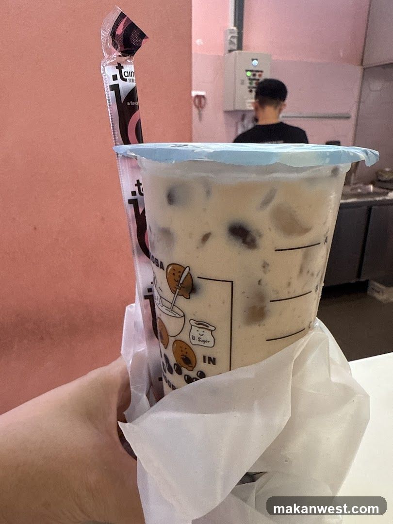Iced Bubble Tea with Taro Balls