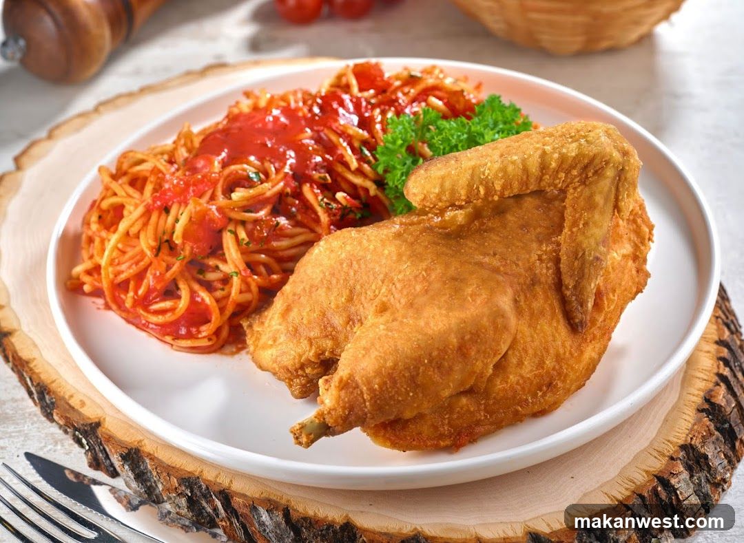 Fried Chicken with Spaghetti