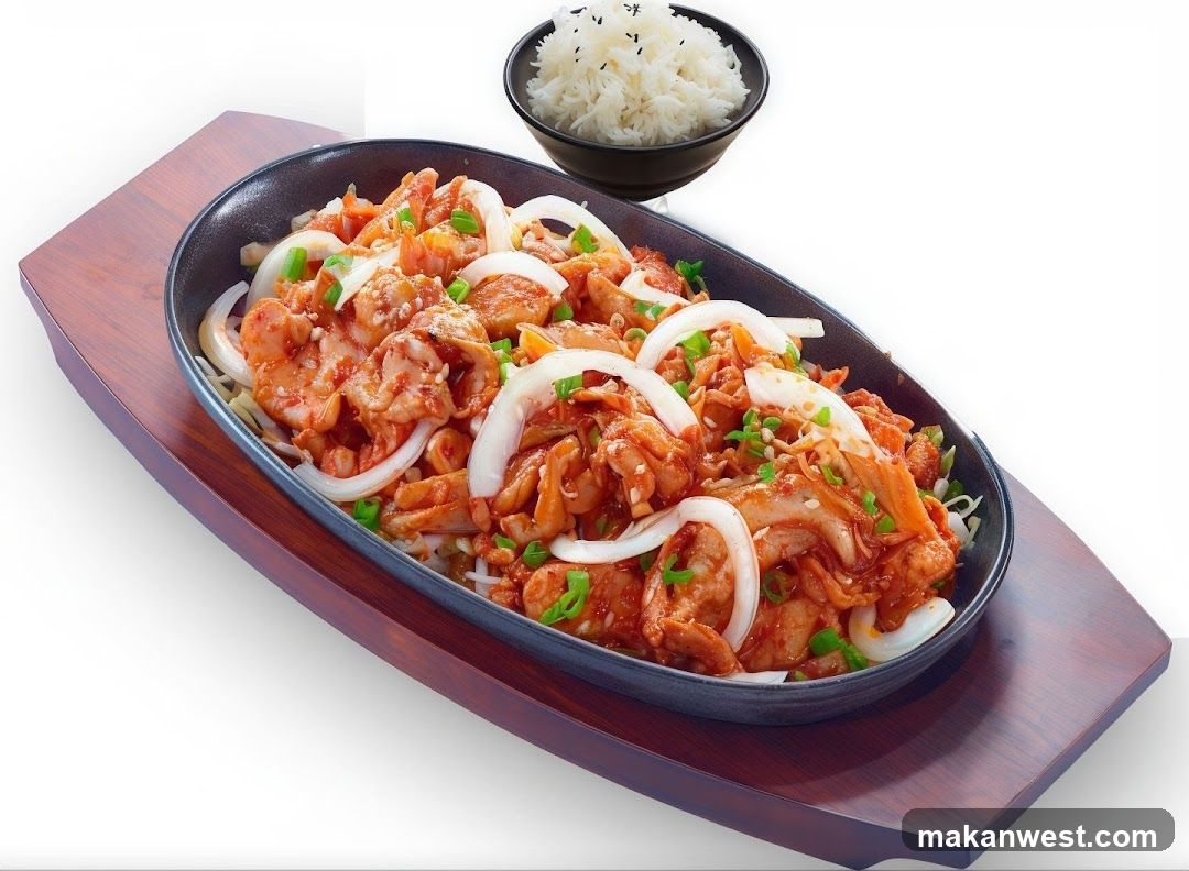 Korean Stir-Fried Chicken with Onions and Rice