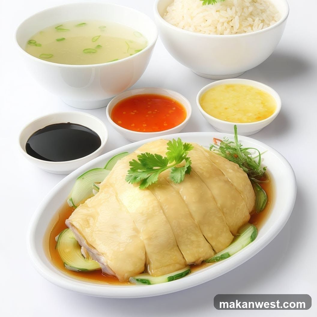 Steamed Chicken with Sauces and Rice